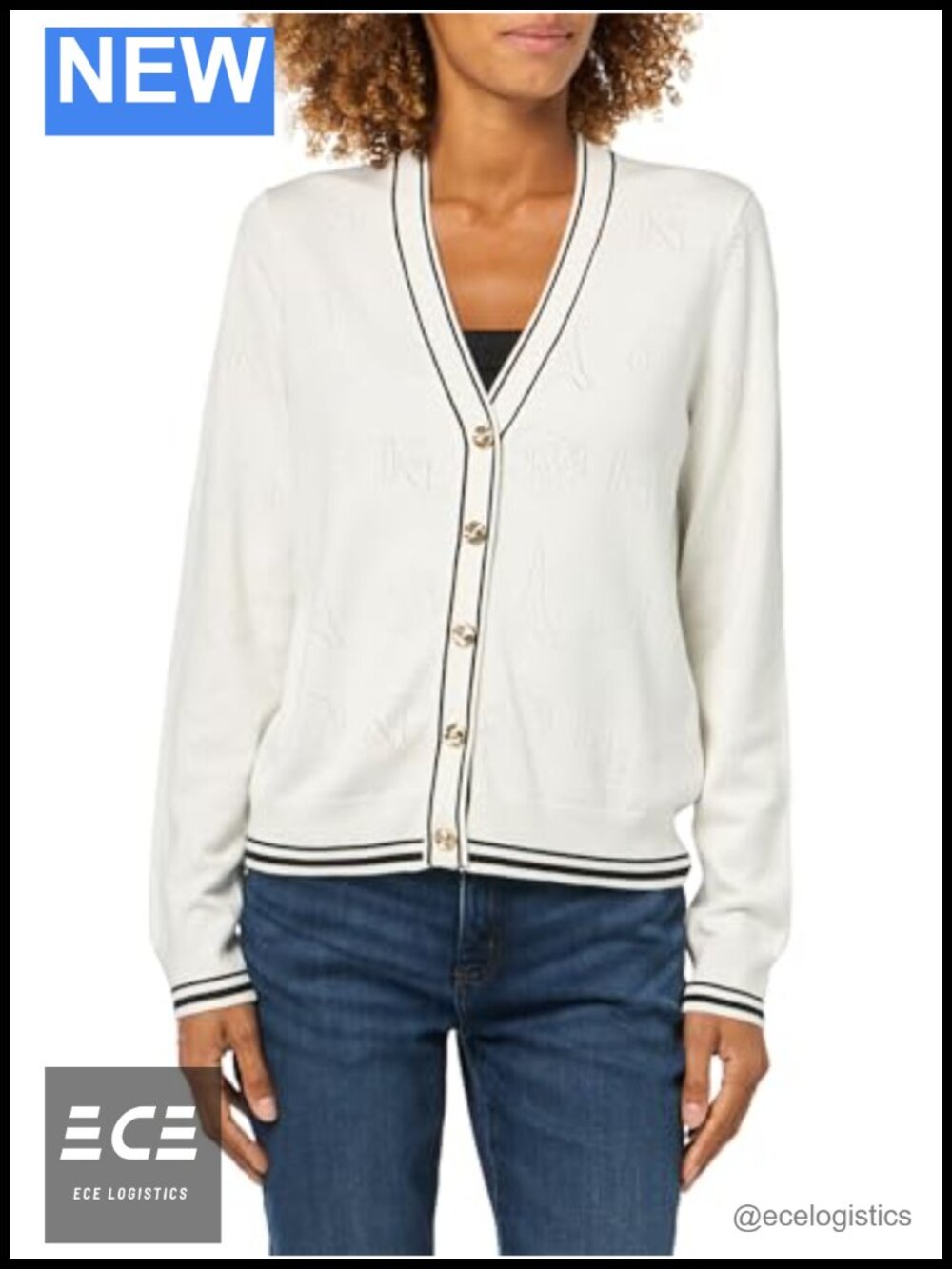 Long Sleeve Delicate Sweater With Classic Karl Theme Embroidery
